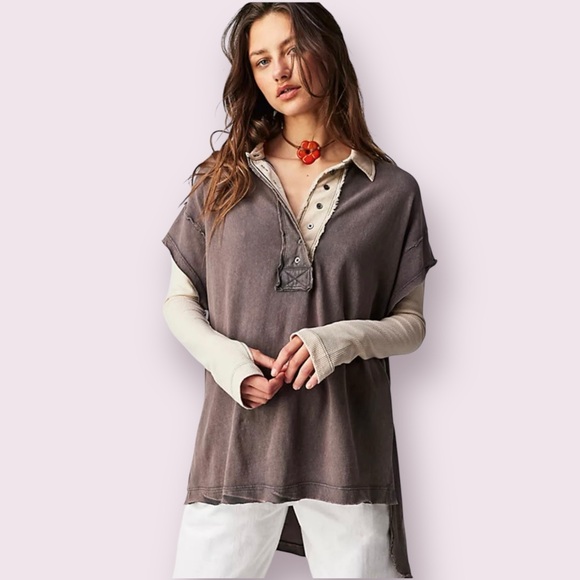 Free People We The Free Gone Rogue Solid Twofer Top - Picture 2 of 6